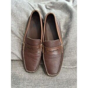 Neil M Leather Driving Loafers Mens Size 9 Two Tone Brown
